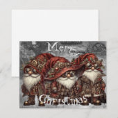 Gnome Steampunk Winter Kerstmis Feestdagenkaart (Voorkant / Achterkant)