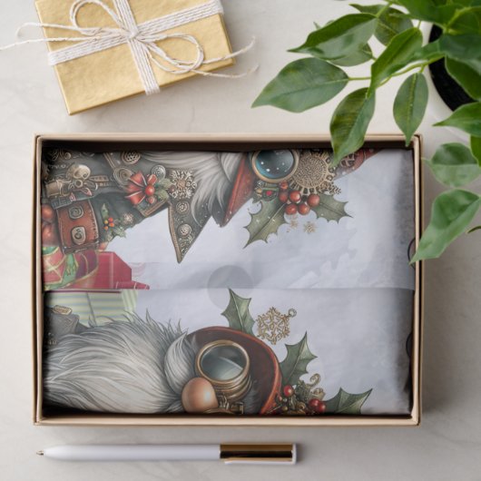 Gnome Steampunk Winter Kerstmis Tissuepapier (Geschenk)