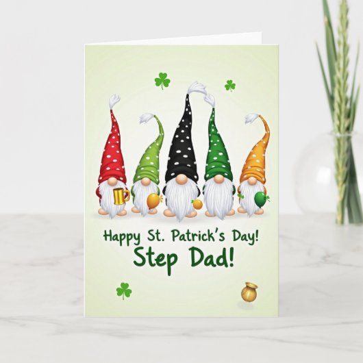 Gnome Step Dad St Patricks Day Card Kaart (Voorkant)