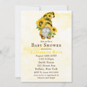Gnome Sunflower Bees Baby Shower Invitations (Devant)