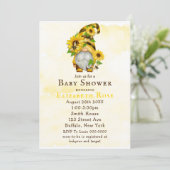 Gnome Sunflower Bees Baby Shower Invitations (Debout devant)