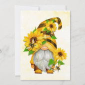 Gnome Sunflower Bees Baby Shower Invitations (Dos)
