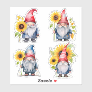 Gnome & Sunflower Sticker Collectie
