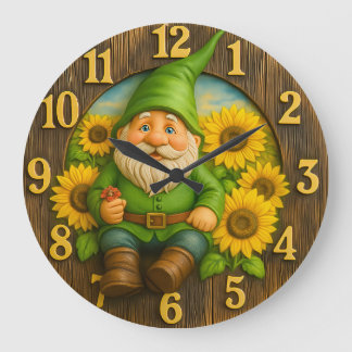 Gnome Sunshine Elf Garden Clock Grote Klok