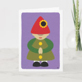 Gnome sur la carte d'anniversaire violet (Devant)