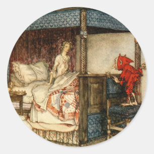 Gnome Surprise van Arthur Rackham Ronde Sticker