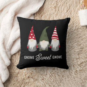 Gnome Sweet Gnome Kute moderne kerst Kussen