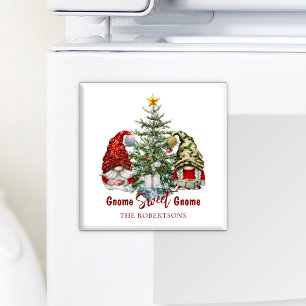 Gnome Sweet Gnome Schattigee Waterverf Kerst Magneet