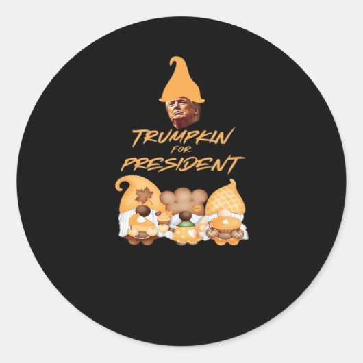 Gnome Sweet Gnome Stem Trumpkin Classic Ronde Sticker (Voorkant)