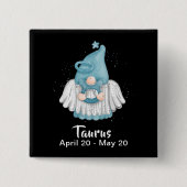 Gnome Taurus Astrology Sign Angel Pinback Button (Voorkant)