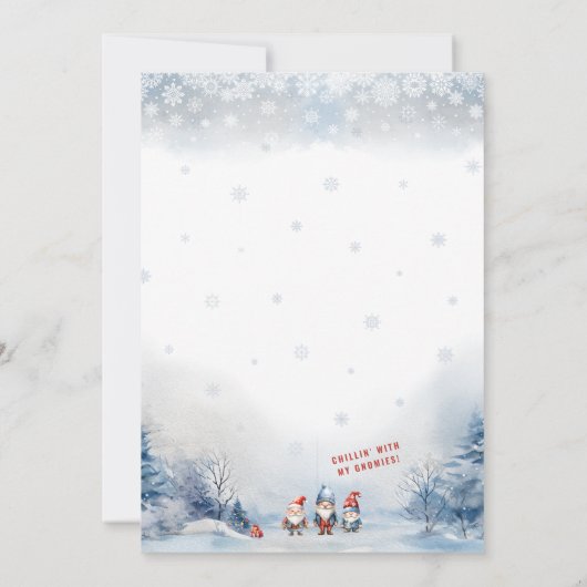 Gnome thème hiver Noël invitation (Dos)