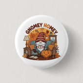 Gnome thuis seizoensgebonden pompoen ontwerp ronde button 3,2 cm (Voorkant)