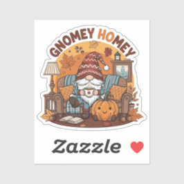Gnome thuis seizoensgebonden pompoen ontwerp sticker