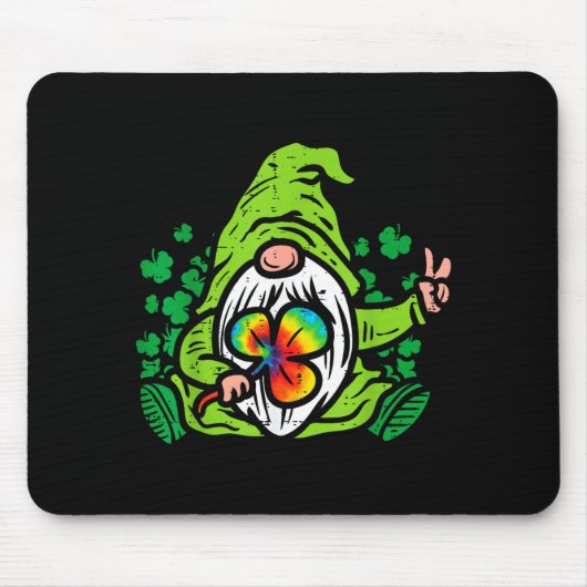 Gnome Tie Dye Shamrock Clover St. Patrick's Dag Hi Muismat (Voorkant)