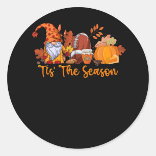 Gnome Tis' The Season Football Season Autumn Dank Ronde Sticker