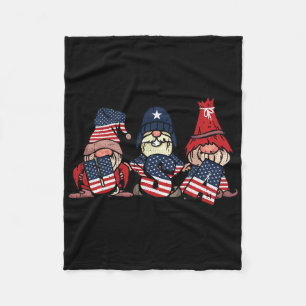 Gnome Usa 4 juli Schattige Amerikaanse vlag onafha Fleece Deken