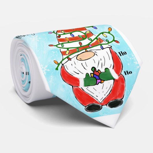 Gnome vacances Noël mens cravate (Roulé)
