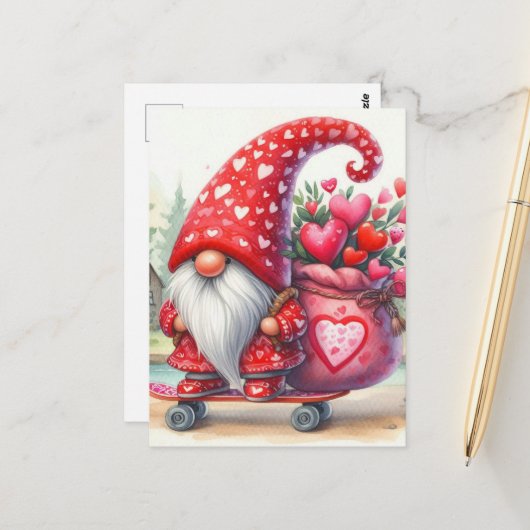 Gnome Valentijn Briefkaart (Voorkant / Achterkant in situ)