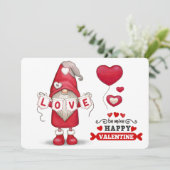 Gnome Valentijnse feestdag Feestdagenkaart (Staand voorkant)