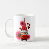 Gnome Valentines Day Cute Gnome Heart Leopard Sunf Koffiemok (Links)