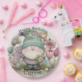 Gnome Verjaardag Borden, Custom Papieren Bordje (Feest)