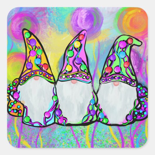 GNOME VIERKANTE STICKER (Voorkant)