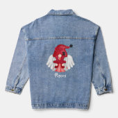 Gnome Vissen Dierenriem Astrologie Teken Engel Vro Denim Jacket (Achterkant)