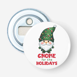 Gnome voor de Feestdagen Funny & Schattig Christma Button Flesopener