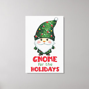 Gnome voor de Feestdagen Funny & Schattig Christma Canvas Afdruk