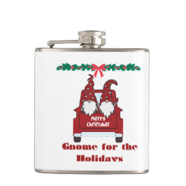 Gnome voor de Feestdagen op een Heupfles