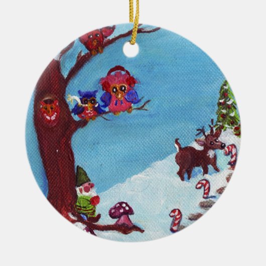 Gnome voor de Feestdagen Ornament (Voorkant)