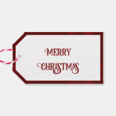 Gnome Vrolijk Kerstfeest & Rode Grenzen Cadeaulabel (Achterkant Horizontaal)