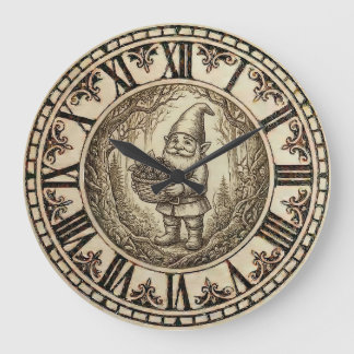 Gnome Wall Clock –  Farmhouse Decor Grote Klok