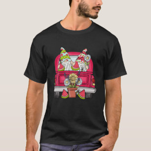 Gnome Watermelon Truck Melon Slices Summer Fruit L T-shirt