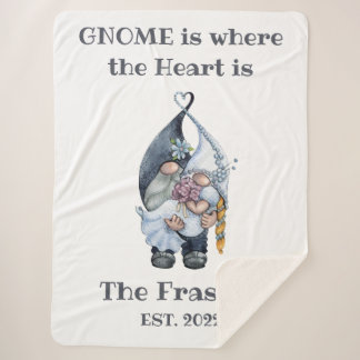 Gnome Wedding Blanket Sherpa Deken