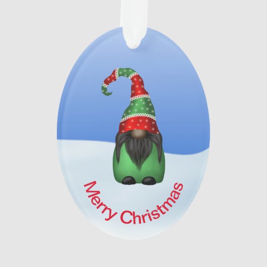 Gnome Whimsical lors d'un Noël enneigé (dos)