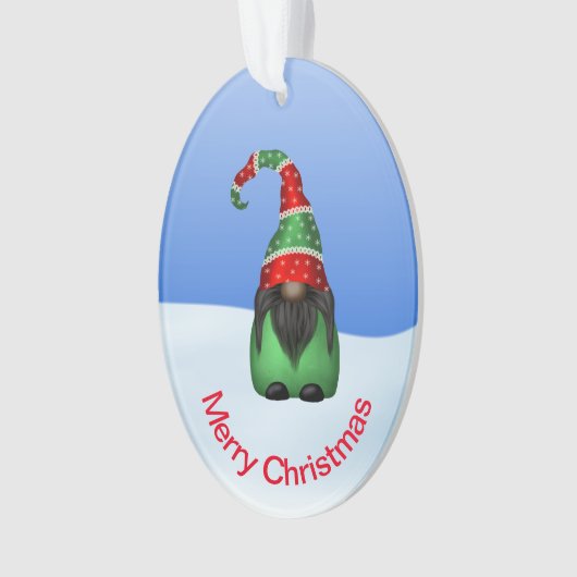 Gnome Whimsical lors d'un Noël enneigé (devant)