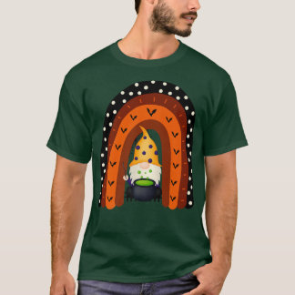 Gnome Witch Halloween Costume Pumpkin Autumn Herfs T-shirt