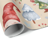 Gnome Wrapping Papier Lichtbruin Tan Waterverf (Rol Hoek)