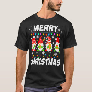 Gnome Xmas Pajamas Garden Merry Christmas Matching T-shirt