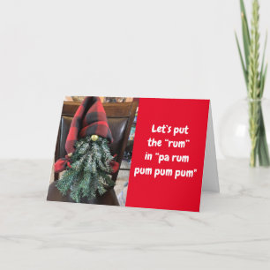 GNOME ZEGT **RUM HUMOR ** bij CHRISTMAS CARD Kaart