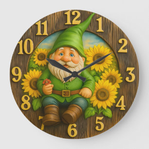 Gnome Zonneschijn Elf Tuinklok Grote Klok