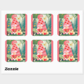 GNOMEBODY LUVZ U MEER Chow Gnome Vierkante Sticker (Vel)