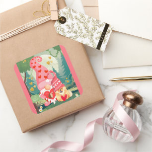 GNOMEBODY LUVZ U MEER Chow Gnome Vierkante Sticker