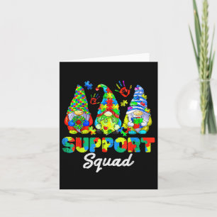 Gnomen Autism Awareness Support Squad Blue Ribbon Kaart