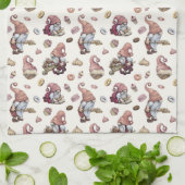 Gnomen Baking, Cupcakes, Donuts, Cute, Schattig Theedoek (Gevouwen)