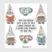 Gnomen, boeken en thee sticker (Vel)