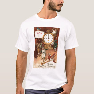 Gnomen die rond een klok parkeren t-shirt