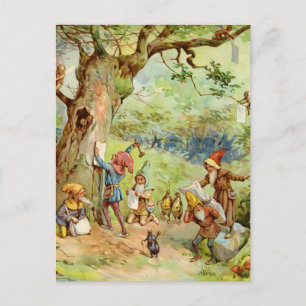 Gnomen, Elves en Fairies in het Magische Bosbos Briefkaart