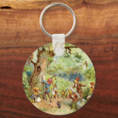 Gnomen, Elves en Fairies in het Magische Bosbos Sleutelhanger (Voorkant)